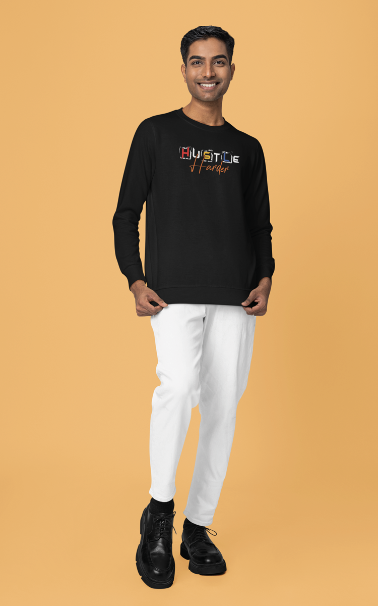 hus2 Msah Giyim 2 İplik Pamuklu Şardonsuz Slim Fit Bisiklet Yaka Baskılı Sweatshirt - Görsel 1